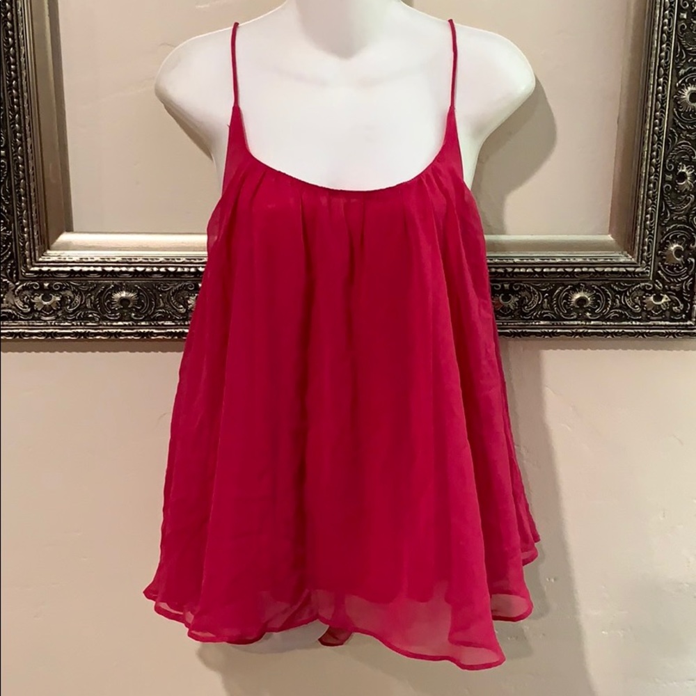 Flowy Red Spaghetti-Strap Women's Top